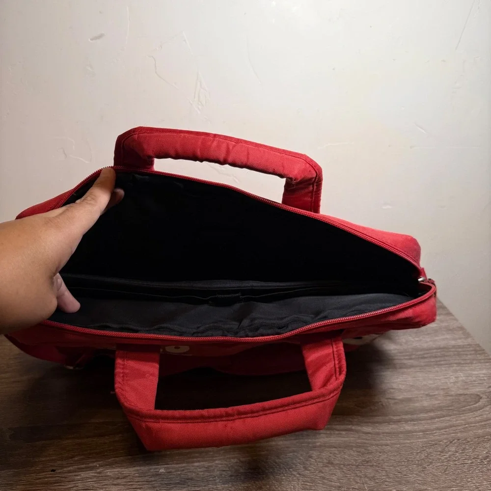 Y2K Sanrio Hello Kitty Laptop Messenger Bag Polka Dot Graphic Red